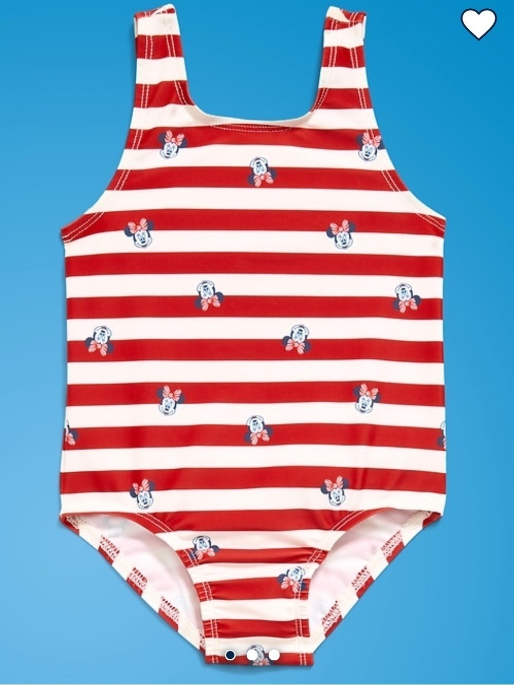Old Navy Red White Striped Minnie One Piece Swimsuit 18 24 Months